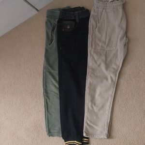 Boys Casual Pants Set - Black, Green, and Tan